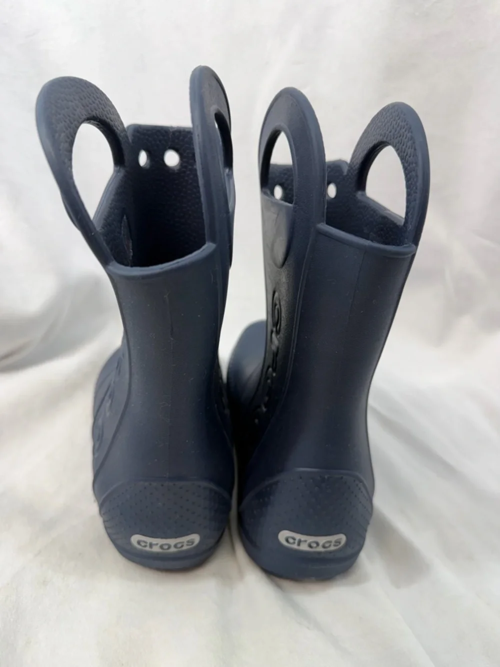 CROCS Kids size 1 Dark Blue Handle Rain Boots